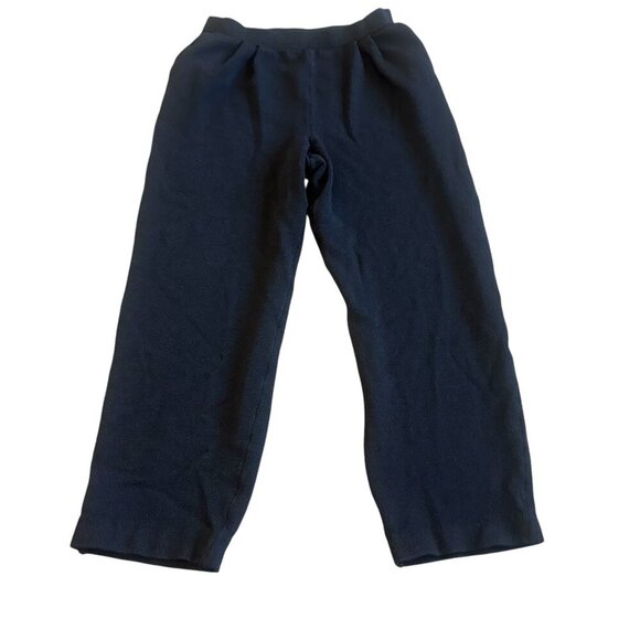 St. John Basics Black Pull-On Pants Cropped Length Santana Knit Size 4 Women's - Picture 1 of 11